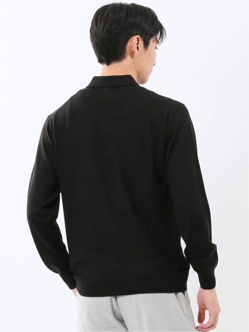 ウォッシャブル ウール混 ニットポロ