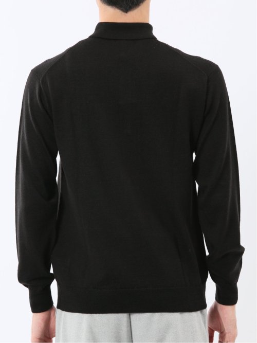 ウォッシャブル ウール混 ニットポロ