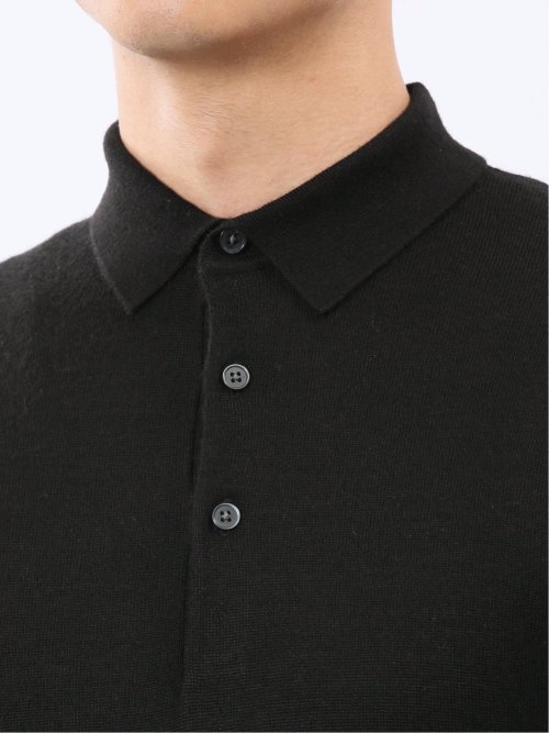 ウォッシャブル ウール混 ニットポロ