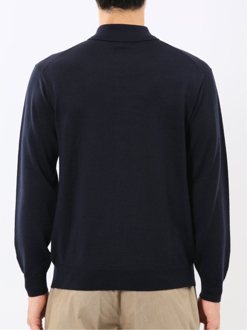 ウォッシャブル ウール混 ニットポロ