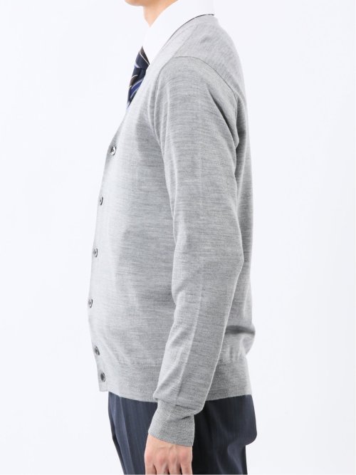 ウォッシャブル ウール100% Vネック ニットカーディガン