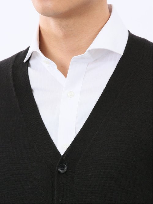 ウォッシャブル ウール100% Vネック ニットカーディガン