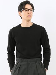 ウォッシャブル ウール100% クルーネックニット