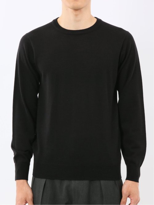 ウォッシャブル ウール100% クルーネックニット