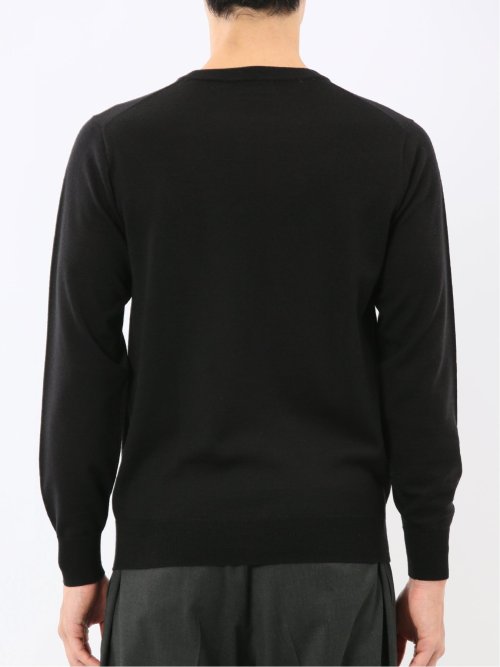 ウォッシャブル ウール100% クルーネックニット