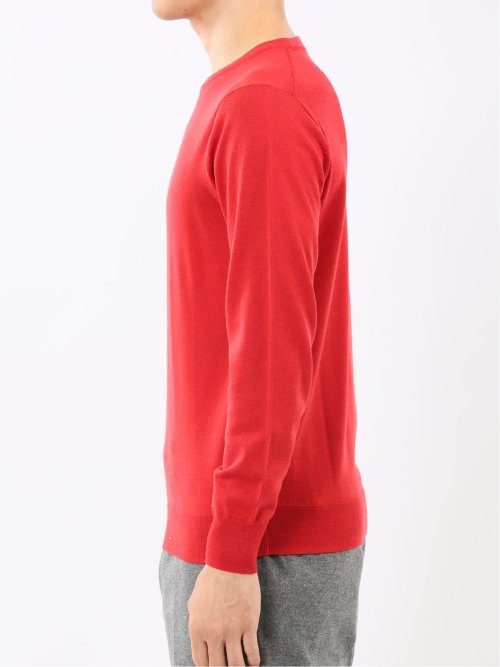 ウォッシャブル ウール100% クルーネックニット