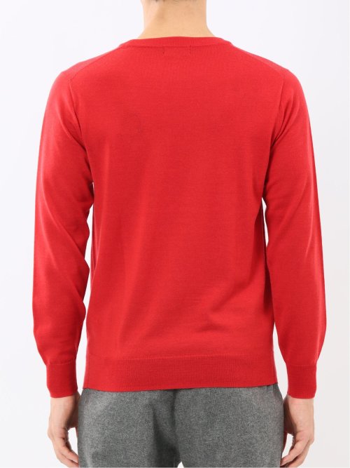 ウォッシャブル ウール100% クルーネックニット