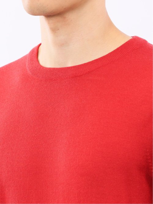 ウォッシャブル ウール100% クルーネックニット