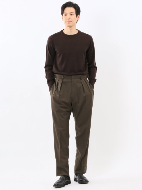 ウォッシャブル ウール100% クルーネックニット