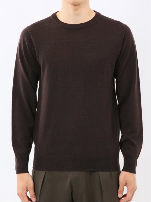 ウォッシャブル ウール100% クルーネックニット