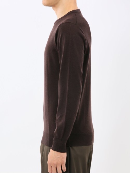 ウォッシャブル ウール100% クルーネックニット