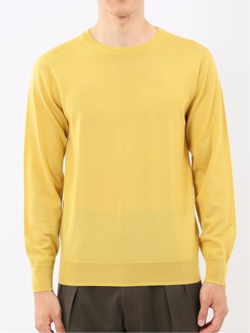 ウォッシャブル ウール100% クルーネックニット