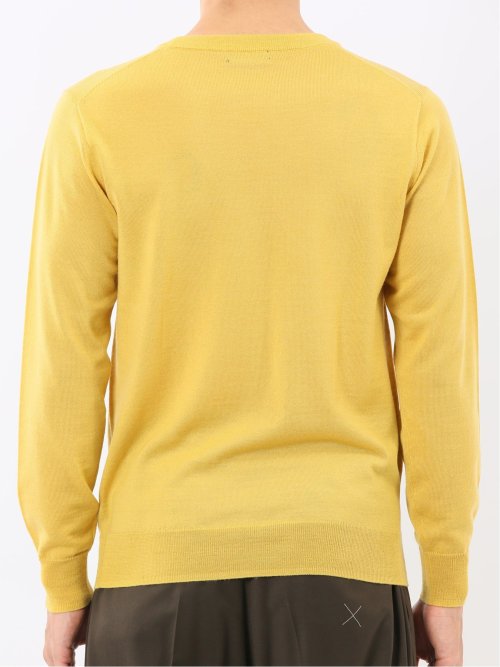 ウォッシャブル ウール100% クルーネックニット