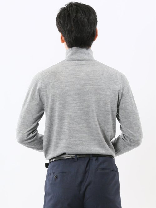 ウォッシャブル ウール100% タートルネックニット