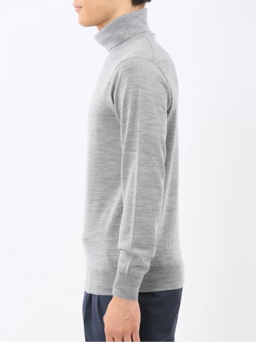 ウォッシャブル ウール100% タートルネックニット