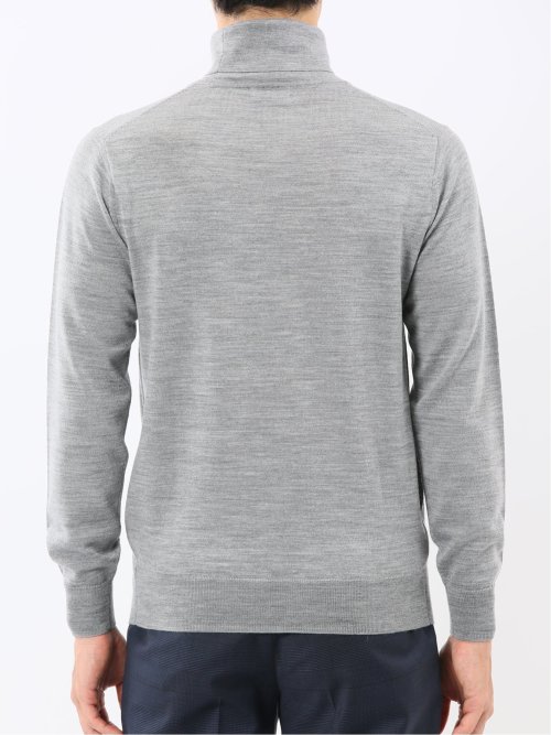 ウォッシャブル ウール100% タートルネックニット