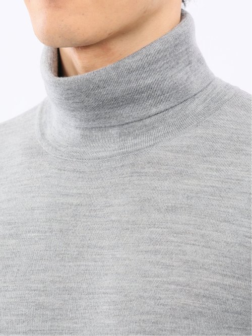 ウォッシャブル ウール100% タートルネックニット