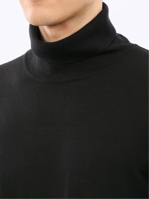 ウォッシャブル ウール100% タートルネックニット