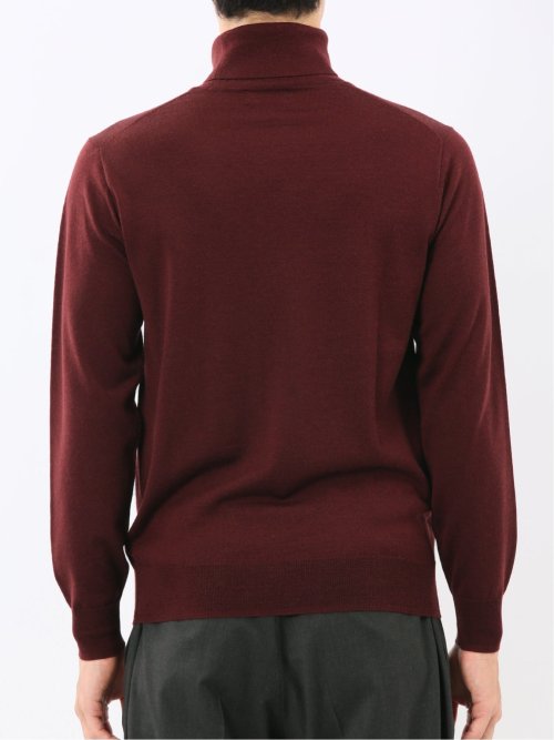 ウォッシャブル ウール100% タートルネックニット