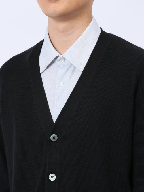 ウォッシャブル ウール混 Vネック ニットカーディガン