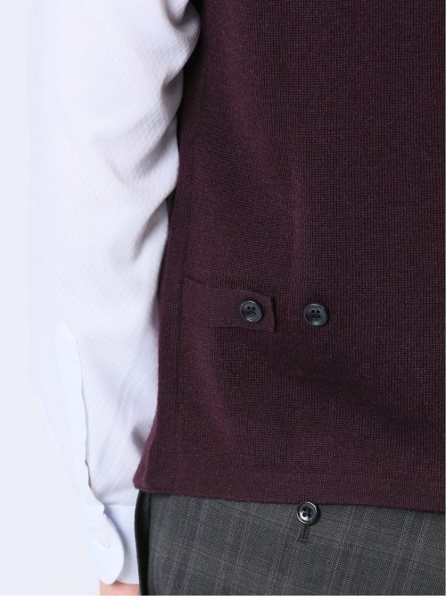 ウォッシャブル ウール混ソリッド ニットジレ