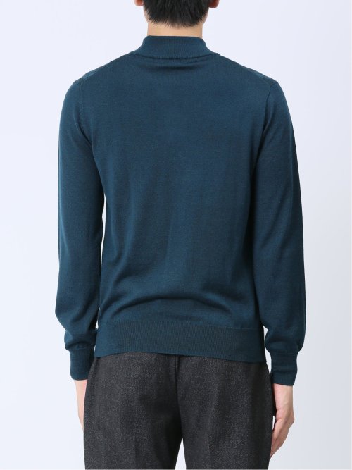 ウォッシャブル ウール混リンクスダイヤ モックネックニット