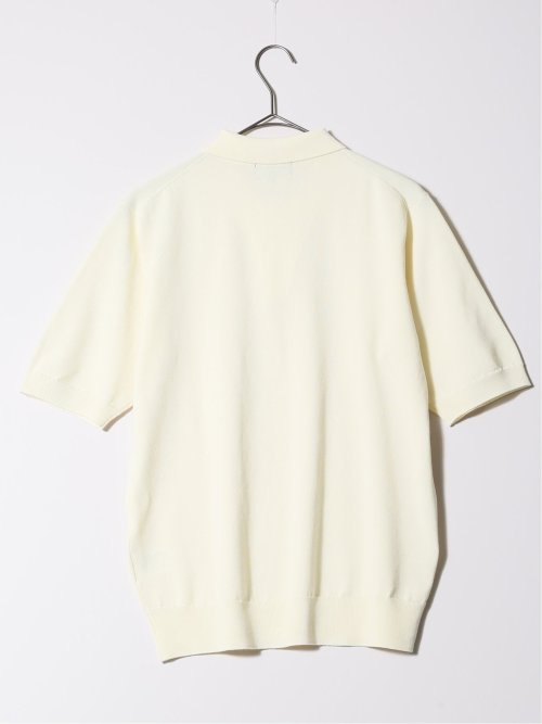 ウォッシャブル 綿混ニット ポロシャツ