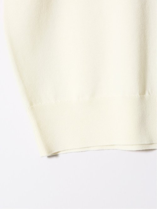 ウォッシャブル 綿混ニット ポロシャツ