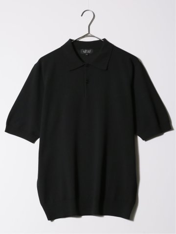 ウォッシャブル 綿混ニット ポロシャツ
