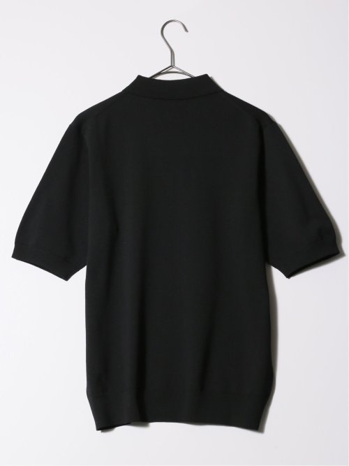 ウォッシャブル 綿混ニット ポロシャツ