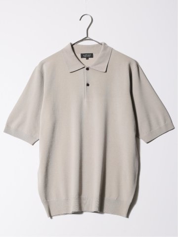 ウォッシャブル 綿混ニット ポロシャツ
