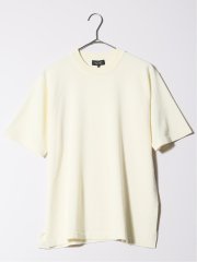 ウォッシャブル 綿混ニット モックネックTシャツ