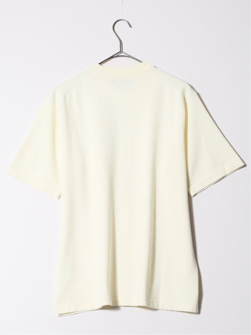 ウォッシャブル 綿混ニット モックネックTシャツ