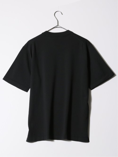 ウォッシャブル 綿混ニット モックネックTシャツ