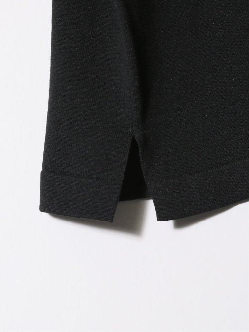 ウォッシャブル 綿混ニット モックネックTシャツ