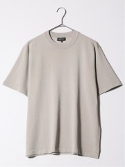 ウォッシャブル 綿混ニット モックネックTシャツ