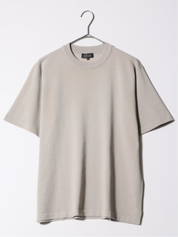 ウォッシャブル 綿混ニット モックネックTシャツ