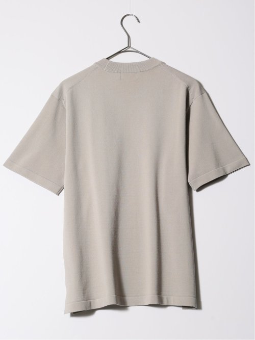 ウォッシャブル 綿混ニット モックネックTシャツ