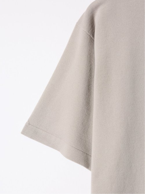 ウォッシャブル 綿混ニット モックネックTシャツ