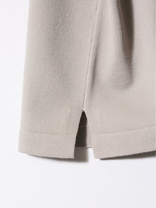 ウォッシャブル 綿混ニット モックネックTシャツ