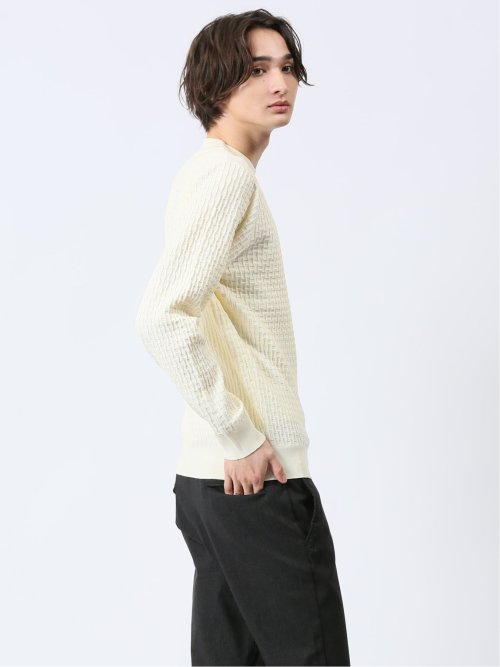 ブリスター編み モックネックニット