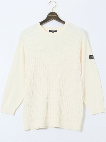 【大きいサイズ】ジーステージ/G-stage ストレッチ ウォッシャブル ブリスター クルーニット