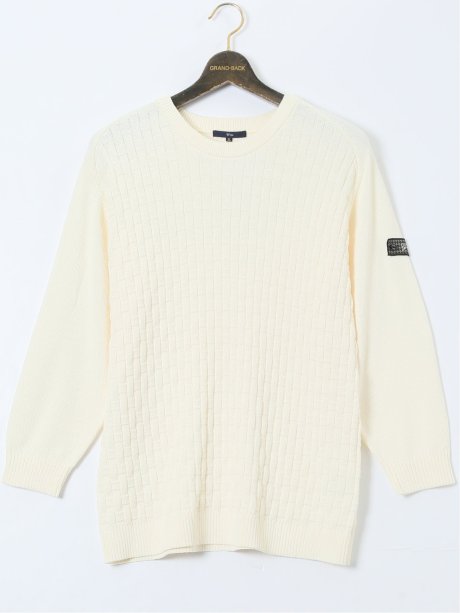 【大きいサイズ】ジーステージ/G-stage ストレッチ ウォッシャブル ブリスター クルーニット