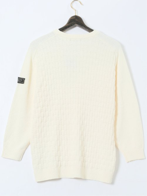 【大きいサイズ】ジーステージ/G-stage ストレッチ ウォッシャブル ブリスター クルーニット