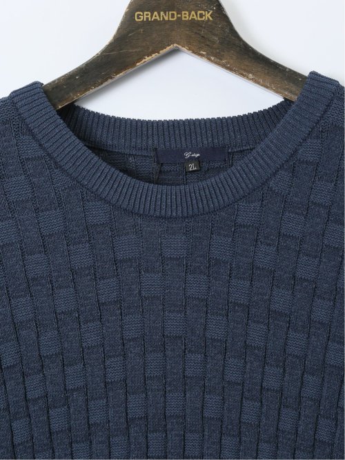 【大きいサイズ】ジーステージ/G-stage ストレッチ ウォッシャブル ブリスター クルーニット