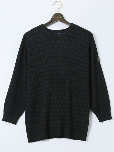 【大きいサイズ】ジーステージ/G-stage ストレッチ ウォッシャブル ブリスター クルーニット