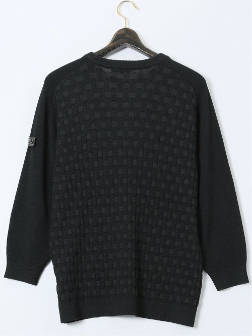 【大きいサイズ】ジーステージ/G-stage ストレッチ ウォッシャブル ブリスター クルーニット