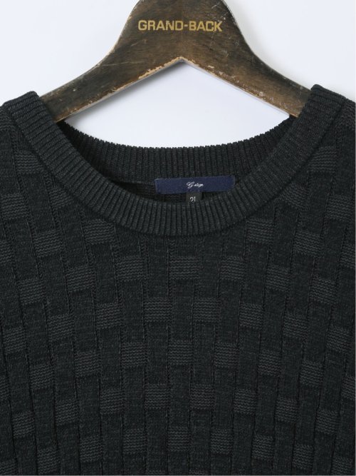 【大きいサイズ】ジーステージ/G-stage ストレッチ ウォッシャブル ブリスター クルーニット