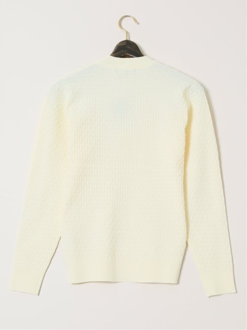 【大きいサイズ】ジーステージ/G-stage ブリスター編み モックネックニット