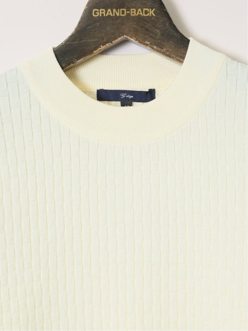 【大きいサイズ】ジーステージ/G-stage ブリスター編み モックネックニット